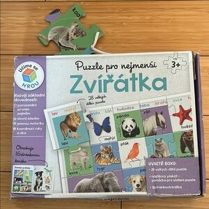 Green and Purple Animal Puzzle Game Board